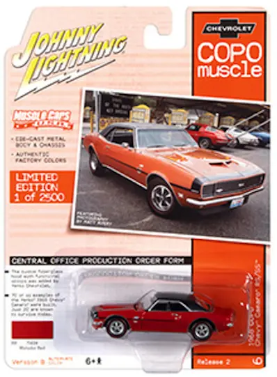1:64 1968 Chevrolet Copo Camaro Rs/Ss -- Matador Red -- Johnny Lightning 1