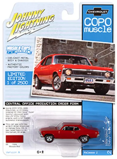1:64 1968 Chevrolet Copo Nova Ss -- Matador Red -- Johnny Lightning 1
