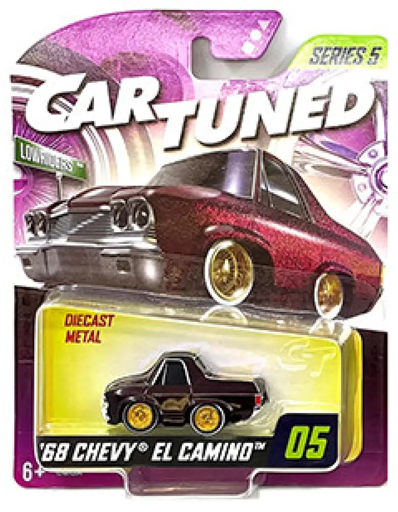 1:64 1968 Chevrolet El Camino - Dark Red Metallic -- Cartuned: Mainline Series 5 1