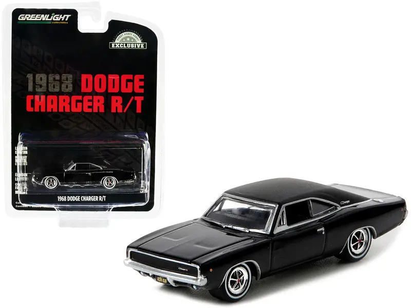 1:64 1968 Dodge Charger R/T -- Black -- Greenlight 1