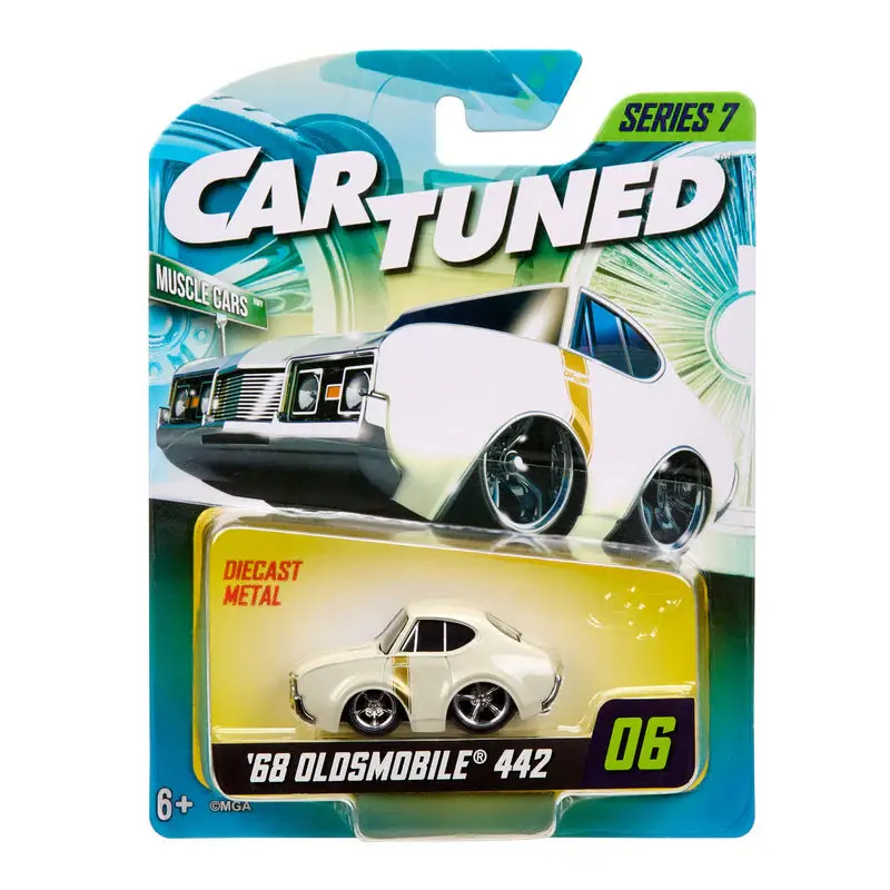 1:64 1968 Oldsmobile 442 -- Warm White / Grey -- Cartuned: Mainline Series 7 1