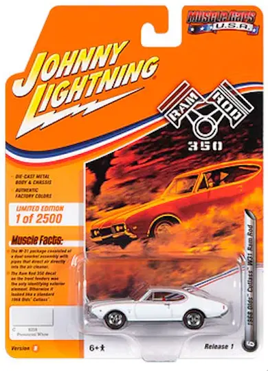 1:64 1968 Oldsmobile Cutlass W31 Ram Rod -- Provincial White -- Johnny Lightning 1