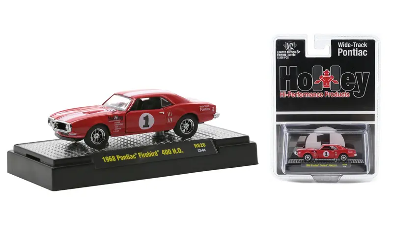 1:64 1968 Pontiac Firebird 400 H.O. -- Holley Red #1 -- M2 Machines 1