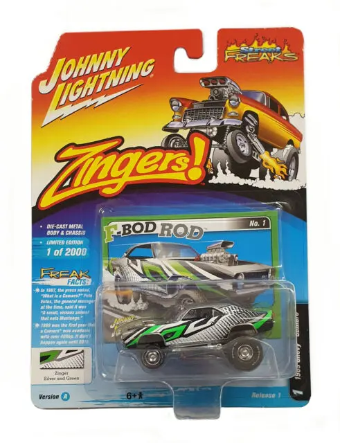 1:64 1969 Chevrolet Camaro -- Silver And Green -- Johnny Lightning 1