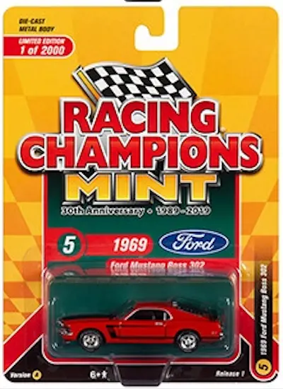 1:64 1969 Ford Mustang Boss 302 -- Red -- Johnny Lightning 1