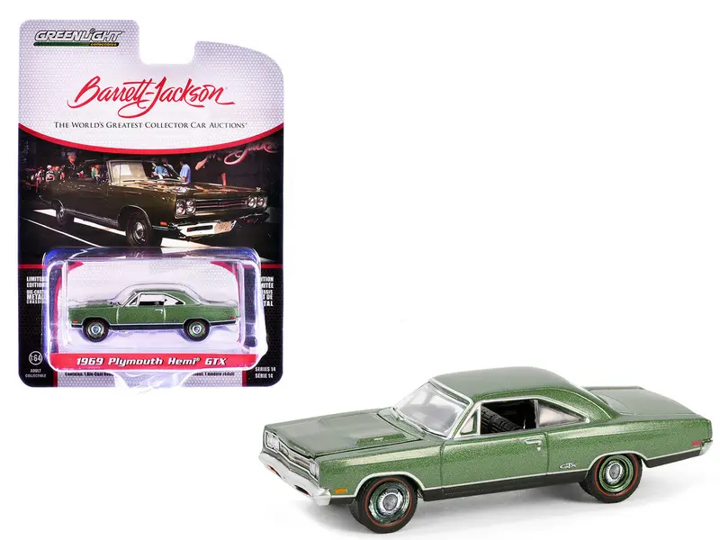 1:64 1969 Plymouth Hemi Gtx -- F8 Ivy Green Metallic --  Greenlight 1