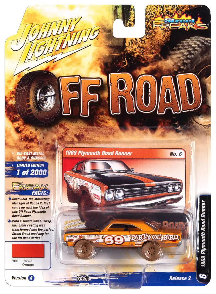1:64 1969 Plymouth Road Runner -- Orange -- Johnny Lightning 1