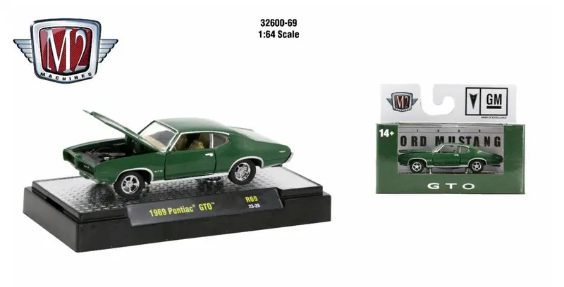 1:64 1969 Pontiac Gto -- Green -- M2 Machines 1