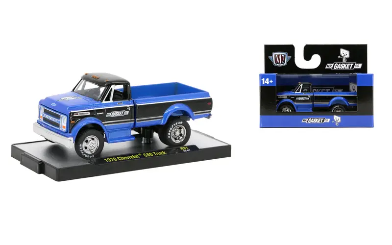 1:64 1970 Chevrolet C60 Truck -- Mr Gasket Co Blue/Black -- M2 Machines 1