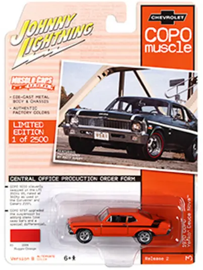 1:64 1970 Chevrolet Copo Yenko Deuce Nova -- Hugger Orange -- Johnny Lightning 1