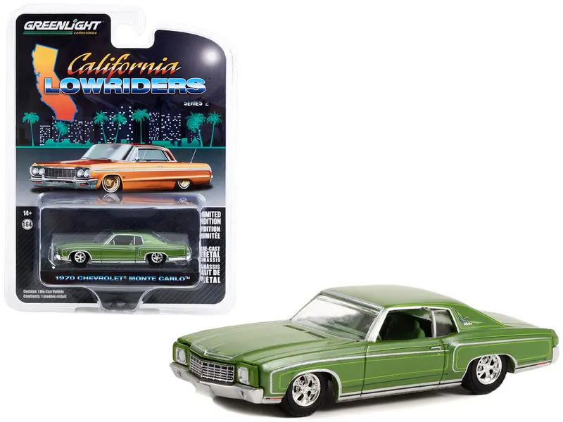 1:64 1970 Chevrolet Monte Carlo -- Green Metallic -- California Lowriders 1