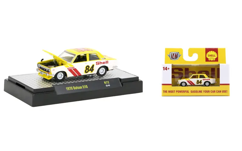 1:64 1970 Datsun 510 -- Shell -- M2 Machines 1