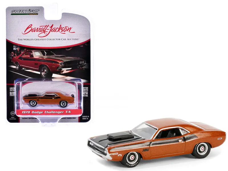 1:64 1970 Dodge Challenger T/A -- Orange Metallic W/ Black Stripes -- Greenlight 1