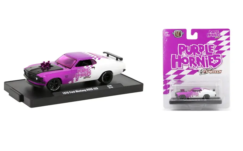 1:64 1970 Ford Mustang Boss 429 -- Purple Hornies -- M2 Machines 1