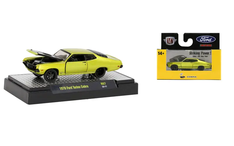 1:64 1970 Ford Torino Cobra -- Yellow/Black -- M2 Machines Detroit Muscle 1