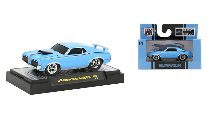 1:64 1970 Mercury Cougar Eliminator -- Blue -- M2 Machines Ground-Pounders 1