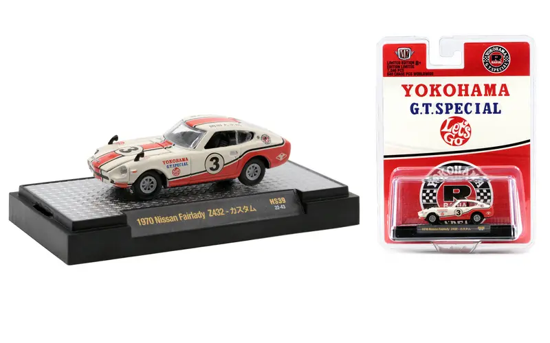 1:64 1970 Nissan Fairlady Z432 -- #3 White/Red -- M2 Machines 1