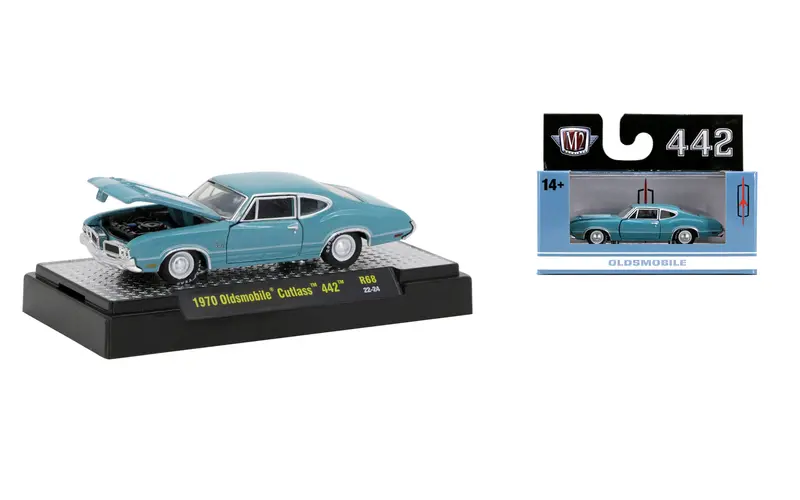 1:64 1970 Oldsmobile Cutlass 442 -- Blue -- M2 Machines Detroit Muscle 1