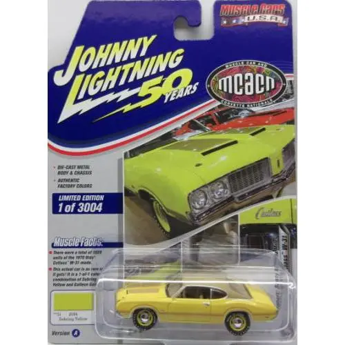 1:64 1970 Oldsmobile Cutlass W-31 -- Sebring Yellow -- Johnny Lightning 1