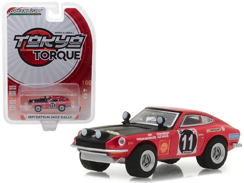 1:64 1971 Datsun 240Z -- #11 East African Safari Rally -- Greenlight 1