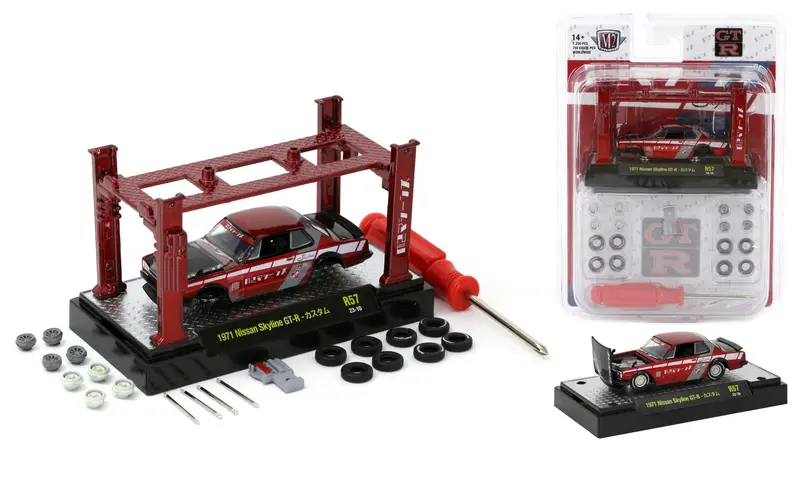 1:64 1971 Nissan Skyline Gt-R -- Candy Red/Black -- M2 Machines Model Kits 1