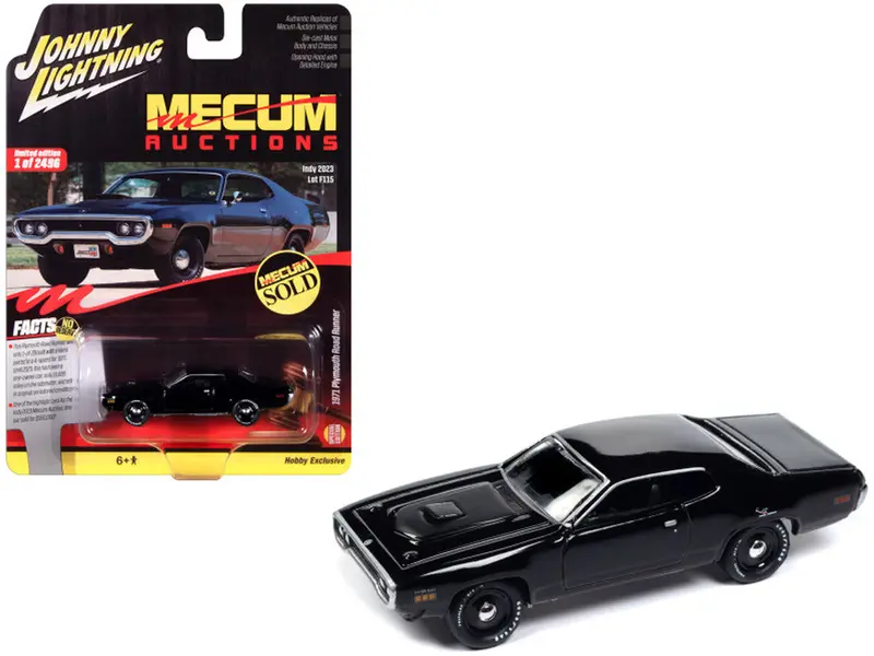 1:64 1971 Plymouth Road Runner -- Black -- Johnny Lightning 1