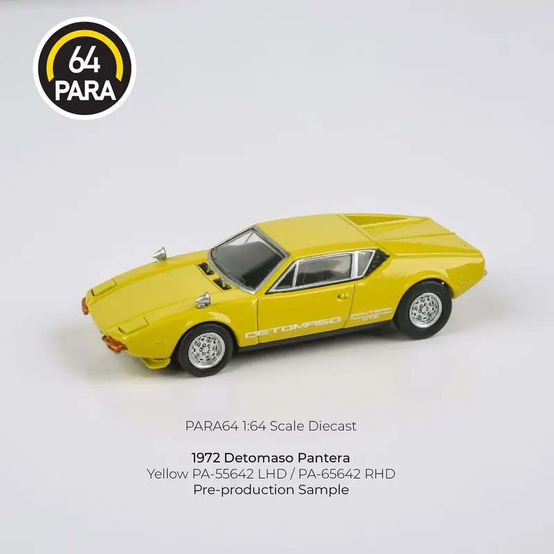 1:64 1972 Detomaso Pantera -- Yellow -- Para64 1