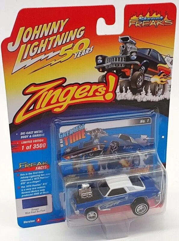 1:64 1973 Pontiac Gto -- Blue Past So Fast -- Johnny Lightning 1