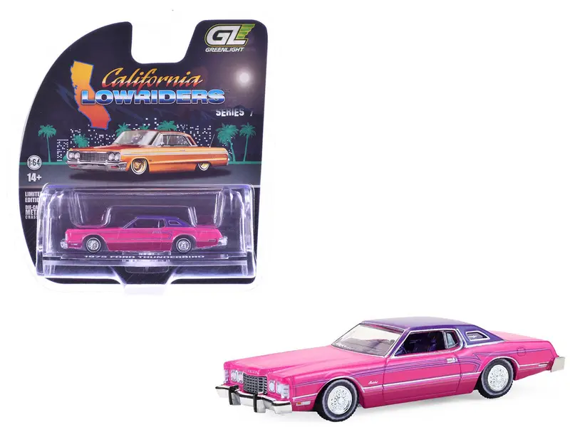 1:64 1975 Ford Thunderbird - Pink -- Greenlight: California Lowriders 1