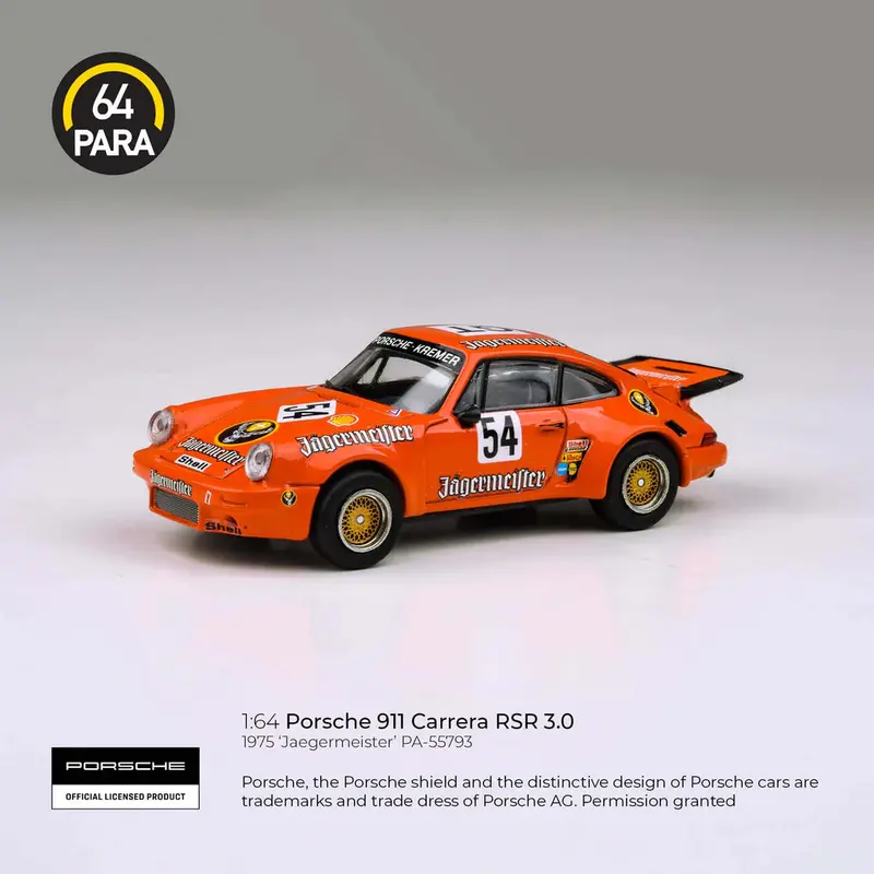 1:64 1975 Porsche 911 Carrera Rsr 3.0 -- Jagermeister -- Para64 1