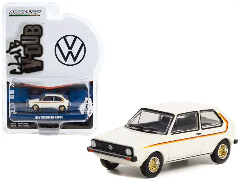 1:64 1975 Volkswagen Rabbit -- White --  Greenlight 1
