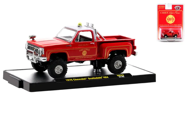 1:64 1976 Chevrolet Scottsdale 4X4 -- Fire Chief -- M2 Machines 1