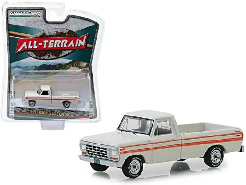 1:64 1979 Ford F-250 Explorer -- White/Red --  Greenlight 1