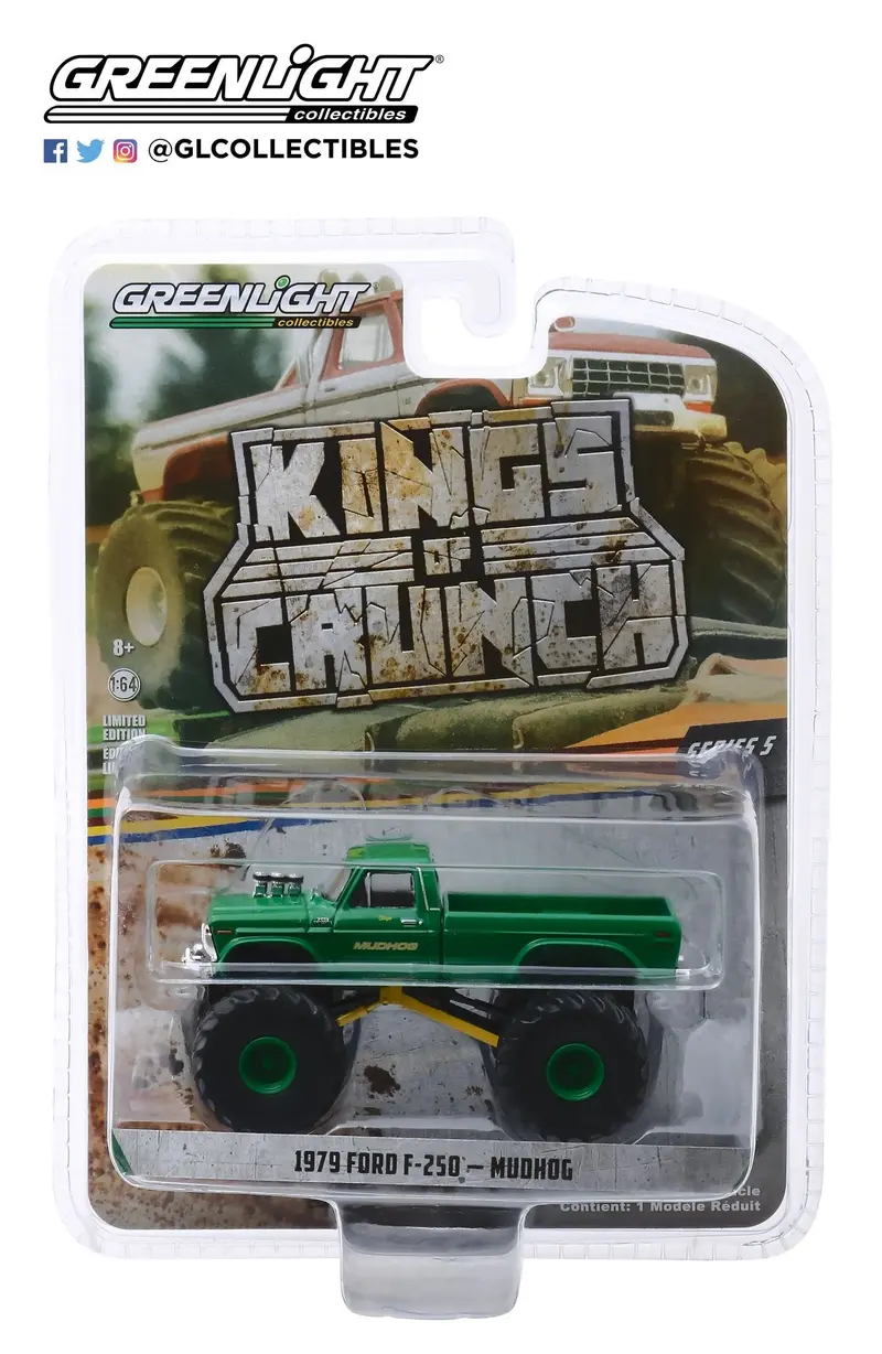 1:64 1979 Ford F-250 "Mudhog" -- Green -- Greenlight 1