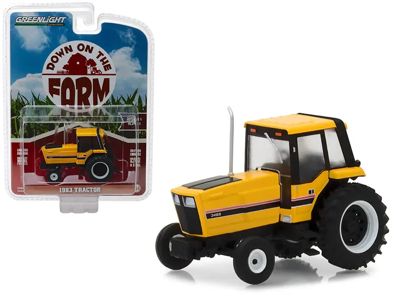 1:64 1983 Tractor 3488  W/Enclosed Cab -- Yellow / Black -- Greenlight 1