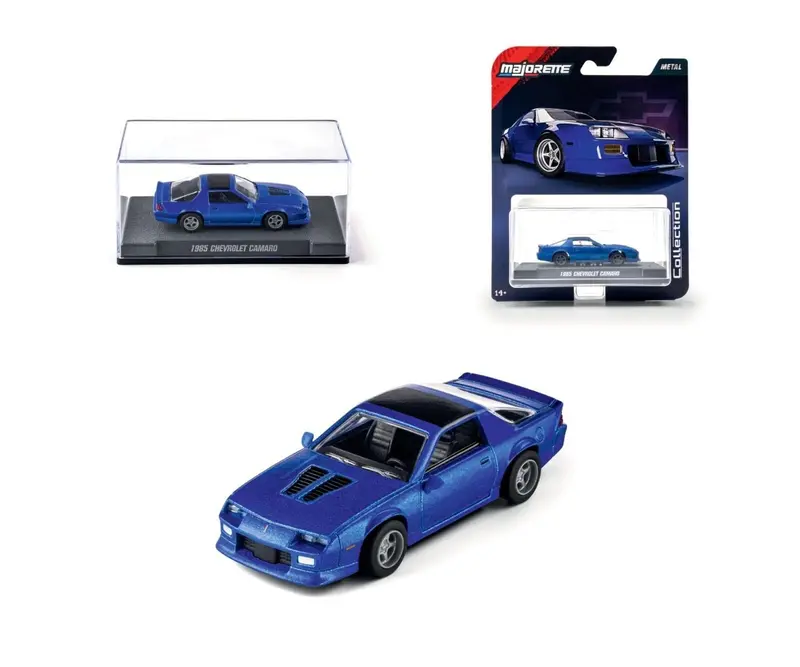 1:64 1985 Chevrolet Camaro -- Dark Blue -- Majorette: Collection Deluxe 1