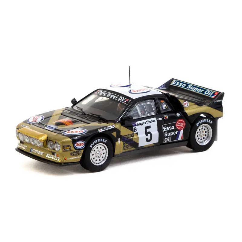 1:64 1985 Rally Catalunya -- #5 Black/Gold Lancia 037 -- Tarmac Works 1