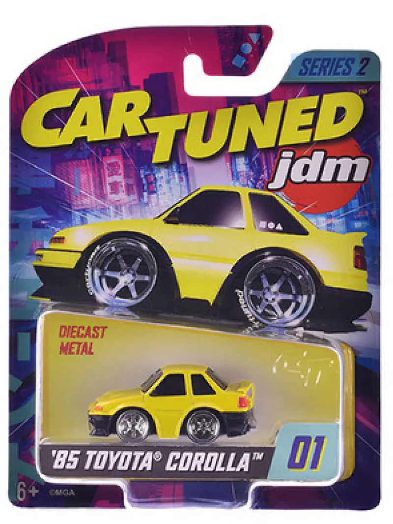1:64 1985 Toyota Corolla (Ae86) Coupe -- Yellow/Black -- Cartuned: Jdm Series 2 1