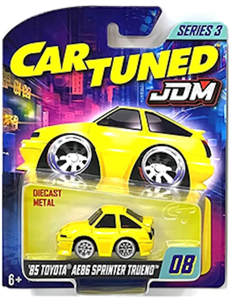1:64 1985 Toyota Corolla Ae86 Trueno -- Yellow -- Cartuned: Jdm Series 3 1