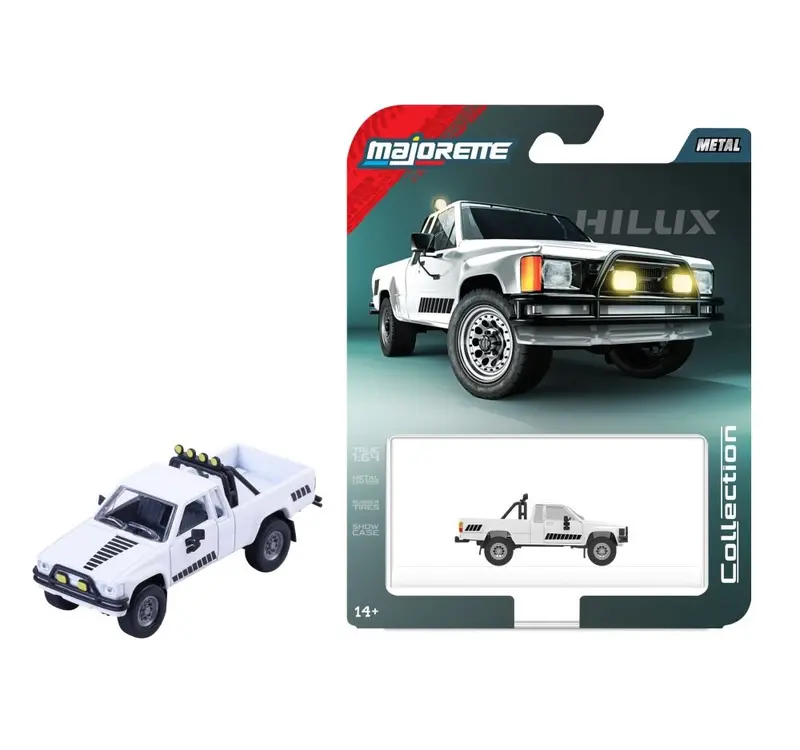 1:64 1985 Toyota Hilux Sr5 Pickup Truck -- White -- Majorette: Collection Deluxe 1