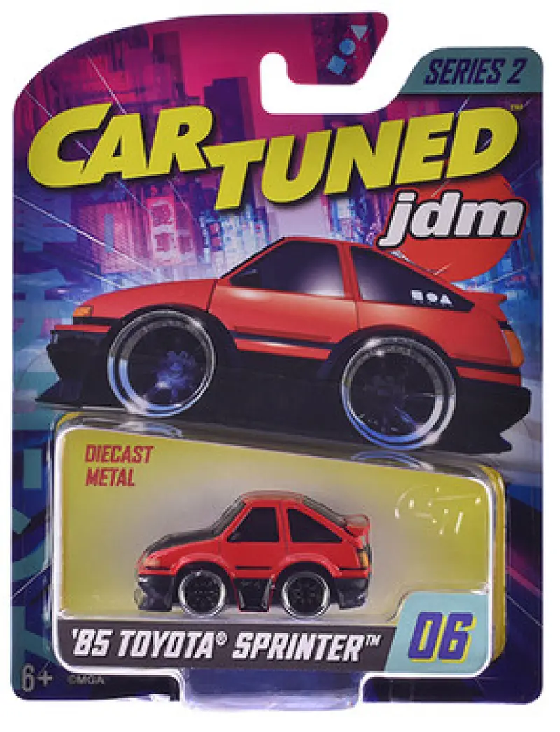 1:64 1985 Toyota Sprinter (Ae86) -- Red W/ Black Hood -- Cartuned: Jdm Series 2 1