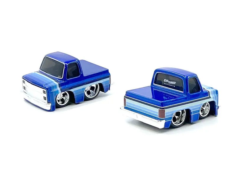 1:64 1987 Chevrolet C10 Custom -- Blue -- Cartuned: Mijo Exclusive Series 1 1