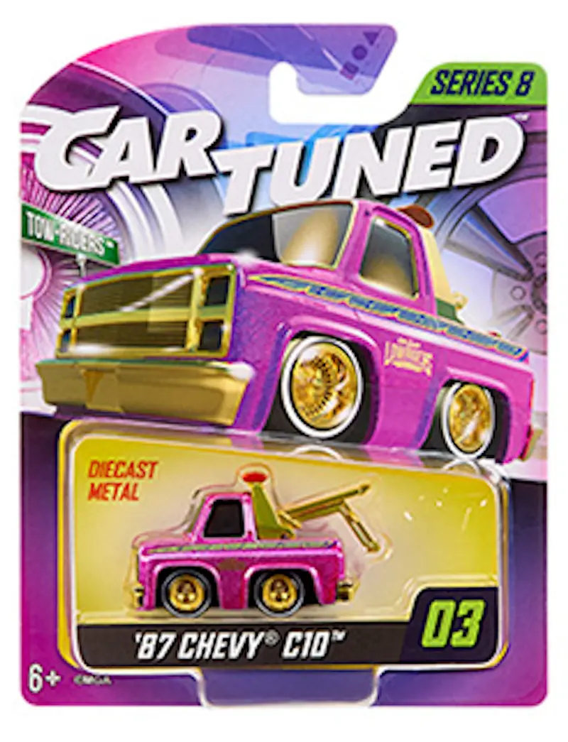 1:64 1987 Chevrolet C10 Tow Truck -- Purple -- Cartuned: Mainline Series 8 1