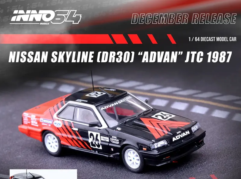 1:64 1987 Jtcc Advan #26 -- Nissan Skyline 2000 Turbo Rs-X (Dr30) -- Inno64 1