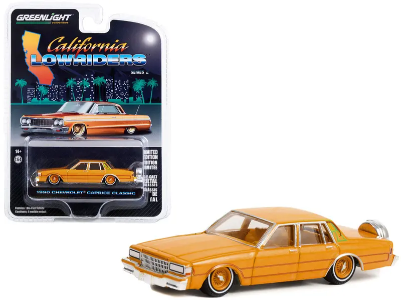 1:64 1990 Chevrolet Caprice -- Kandy Orange Metallic -- California Lowriders 1
