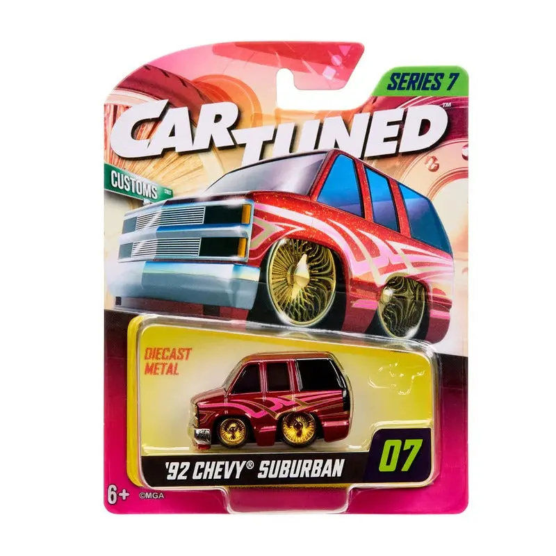1:64 1992 Chevrolet Suburban (Custom) -- Dark Red -- Cartuned: Mainline Series 7 1