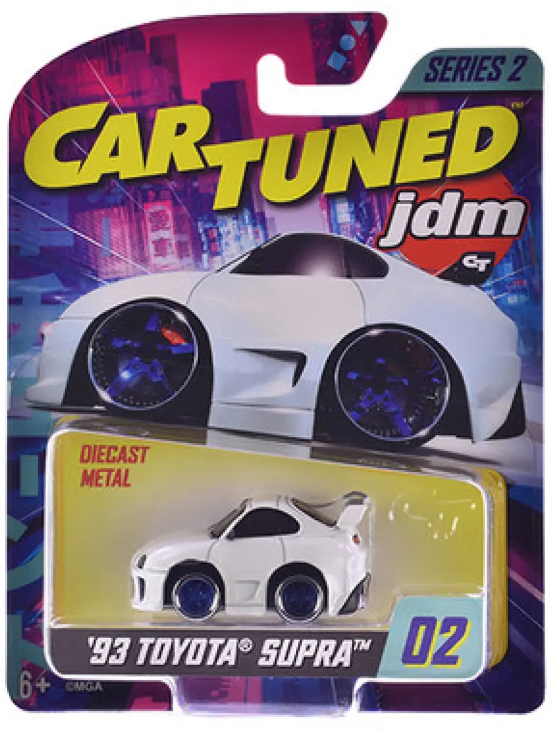1:64 1993 Toyota Supra -- White Metallic -- Cartuned: Jdm Series 2 1