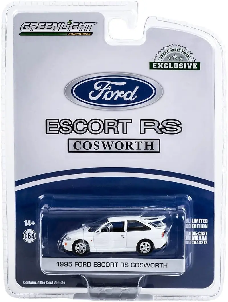 1:64 1995 Ford Escort Rs Cosworth -- Diamond White -- Greenlight 1