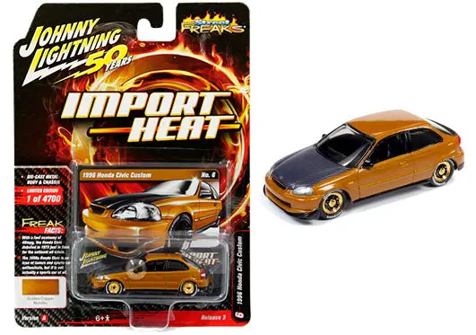 1:64 1996 Honda Civic Custom -- Golden Copper Metallic -- Johnny Lightning 1