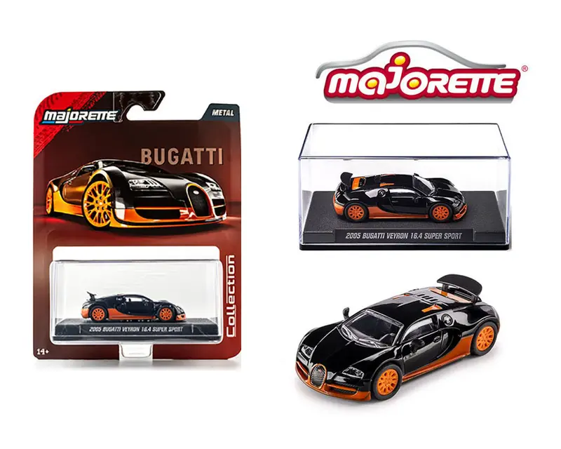 1:64 2005 Bugatti Veyron -- Black/Orange -- Majorette: Collection Deluxe 1